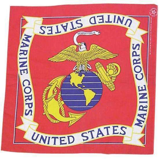 (12) RED U.S. MARINES CORPS LOGO COTTON BANDANA - Dozen Regular Size ...