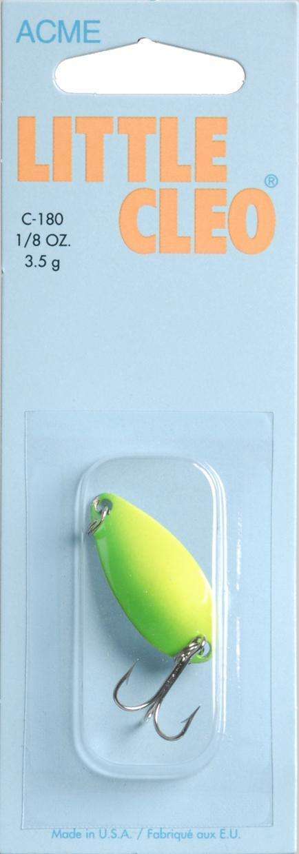 Acme Chartreuse/Green Little Cleo Spoons 1/8 Ounce - Ideal For Big Trout,  Salmon at Outdoor Shopping