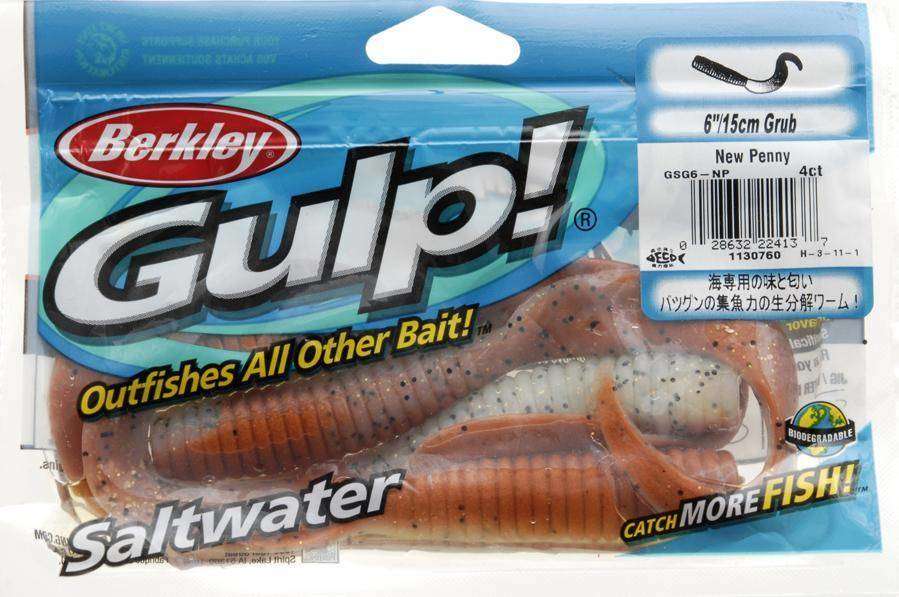 Discontinued - Berkley Gulp 6 Grub Soft Plastic Fishing Lure #New Penny