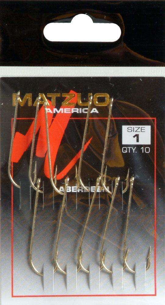 Matzuo Bronze Aberdeen Hooks 10 Pack Size 1/0 - Ultra-Sharp