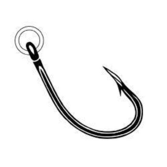 Owner Hooks Ringed Mutu Circle Hook, Live Bait, Welded Eye, Size 1/0, 6 Per  Pack 