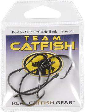 Team Catfish Double Action 5/0 Circle Hooks (12 Pack) Wide Gap and