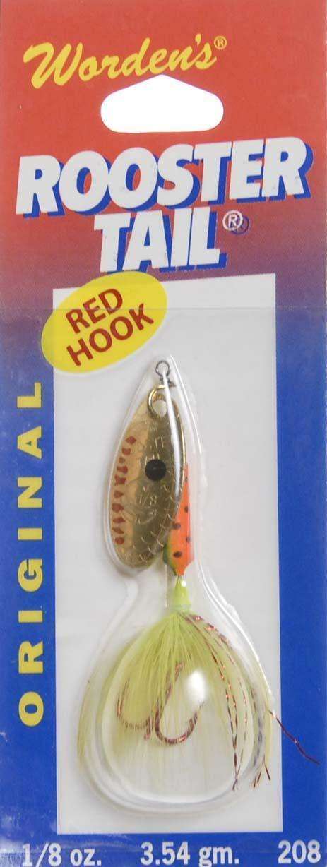 Worden 1/16 oz Rooster Tail Lure, Metallic Lime Tiger 