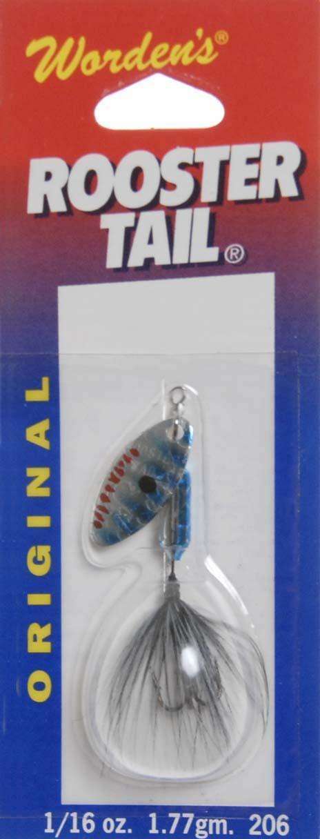 Yakima Worden's Rooster Tail Lure, Chrome Whitetail, 1/16 Oz. Multi-Colored