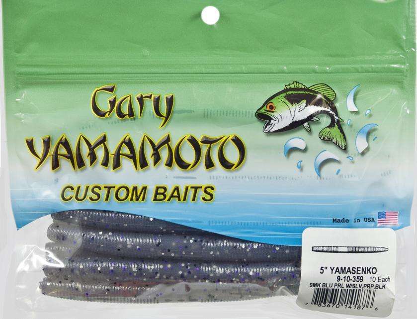 Gary Yamamoto Custom Baits 5 Senko Worm, Purple Emerald Flake 