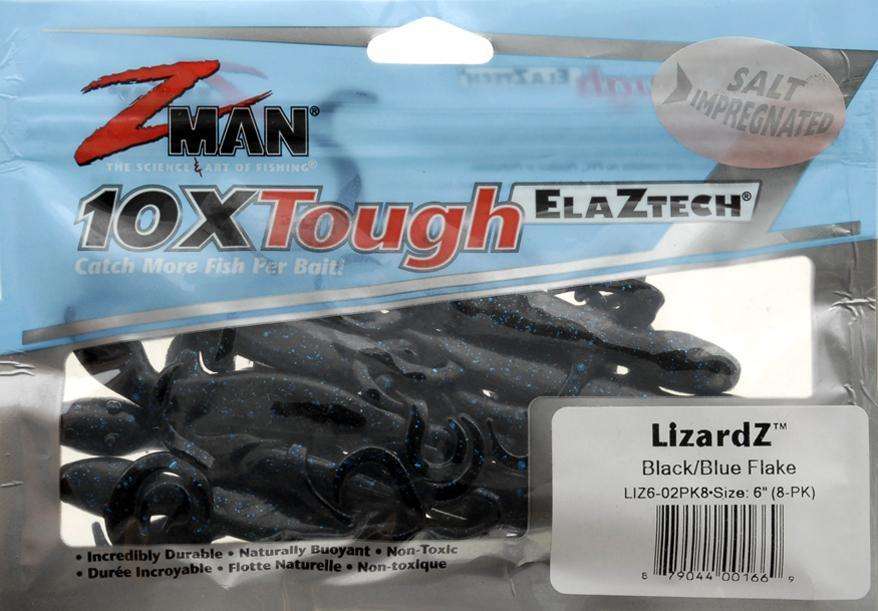 Z-Man Pumpkin Chartruese Lizard Tail Fish Bait 8 Pack 6'' - Ideal For Texas  Rig