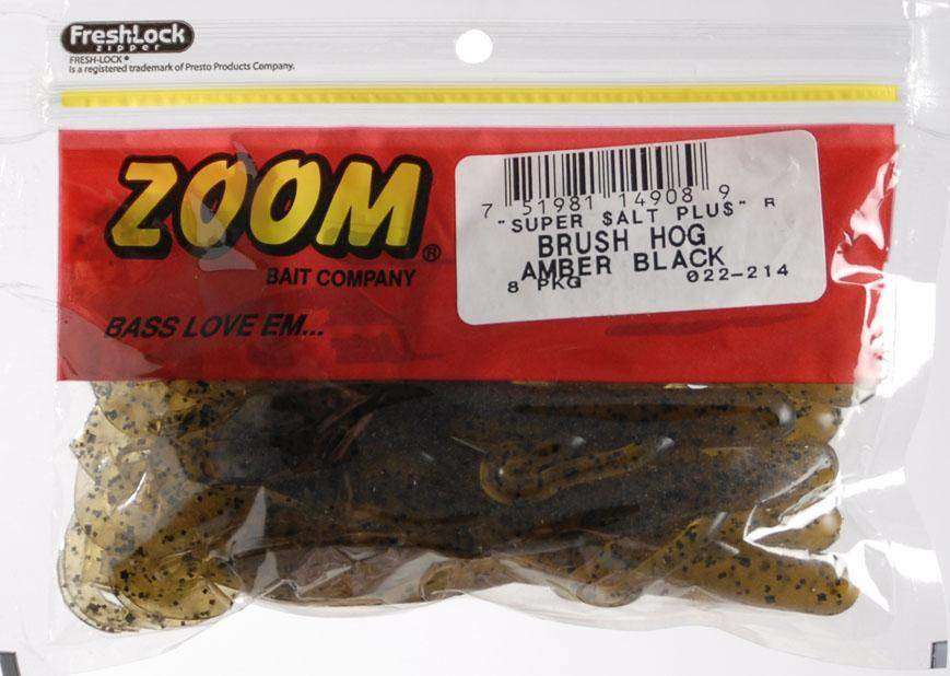 Zoom Amber Black Brush Hog 8 Per Pack 7 - Very Versatile Fishing Bait at  Outdoor Shopping