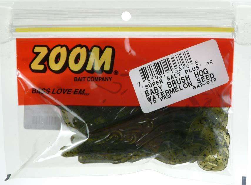 Zoom Baby Brush Hog Watermelon Seed 12 Pack 5.5'' - Ideal For Bass, etc at  Outdoor Shopping
