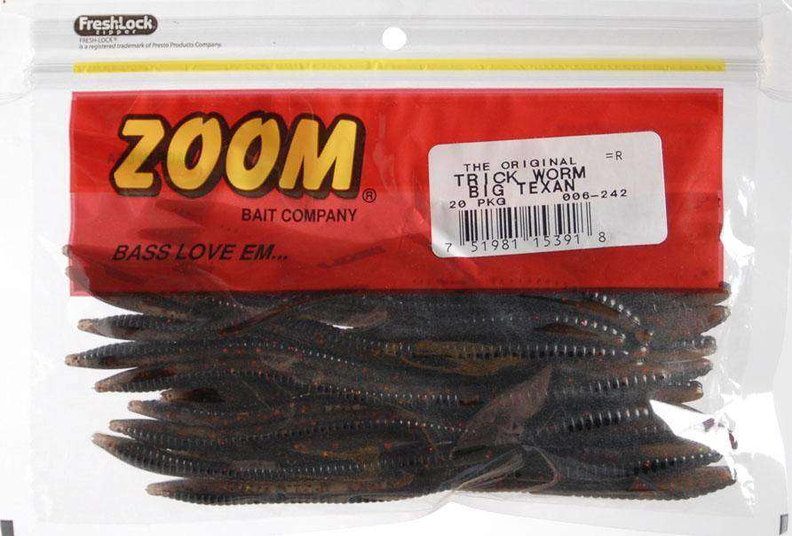 Zoom Big Texan Worm Fishing Bait 20 Pack - Catch Post Spawn Fish Or ...