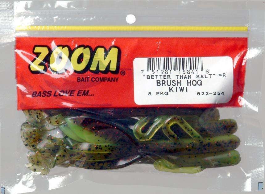 Zoom Kiwi Baby Brush Hog Fishing Bait 8 Pack 6'' - Wing-Like