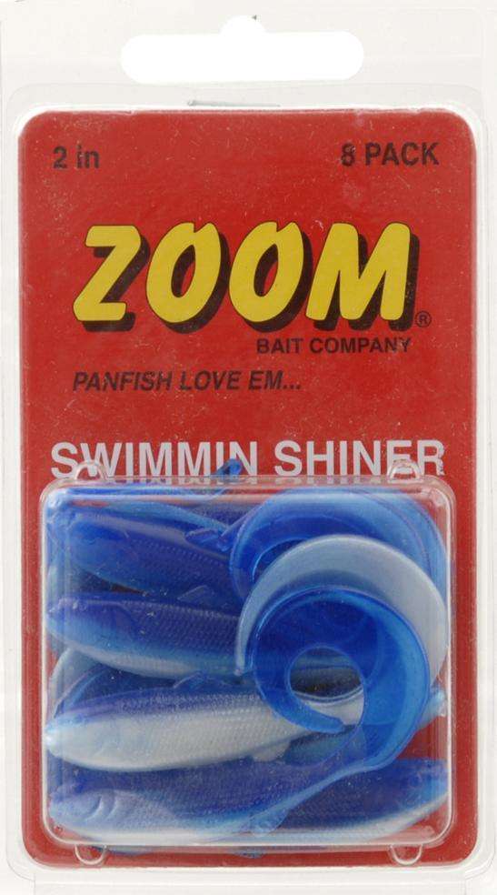 Zoom Pearl/Blue Back Swim N Shiner Fishing Lures 2'' - A Meaty Grub Large  Panfish