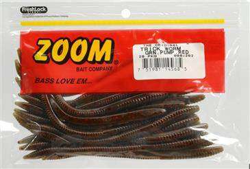 Zoom Red Black Core Trick Worm Bait 20 Pack 6.75'' - Ideal Lure