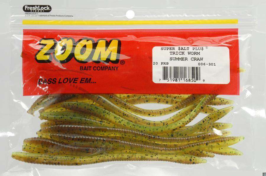 Zoom Summer Craw Tick Worm Bait 20 Per Pack 6