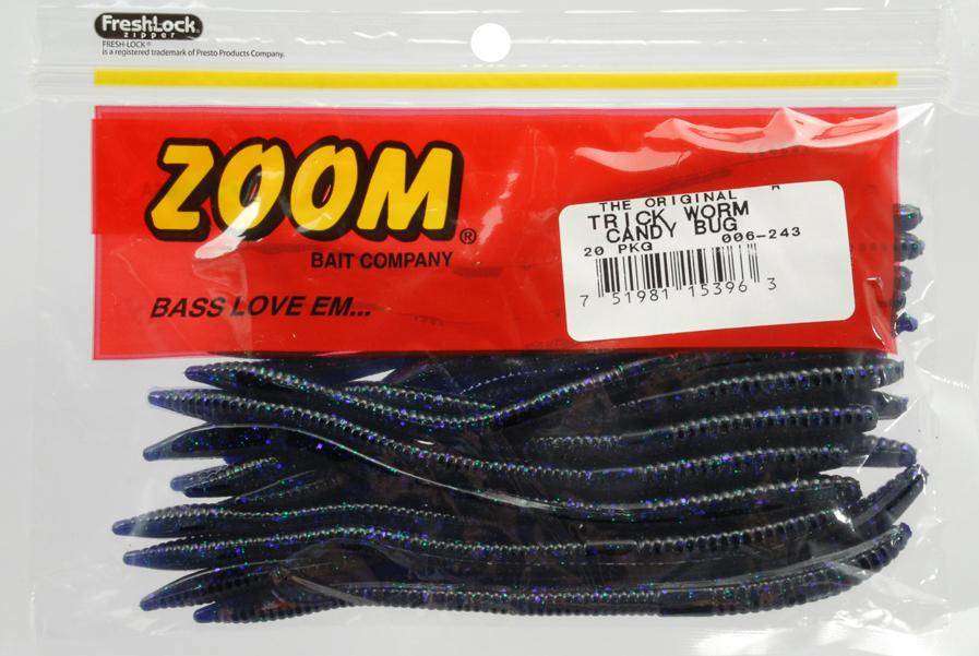 Zoom Trick Worm Per Pack Of 20 Candy Bug, 6.75