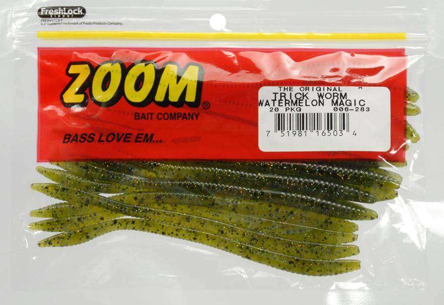 Zoom Watermelon Magic Tick Worm Bait 20 Per Pack 6