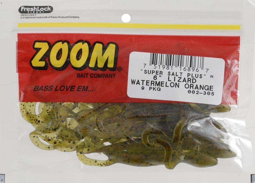 Zoom Watermelon Orange Lizard Bait 9 Pack 6'' - Very Effective