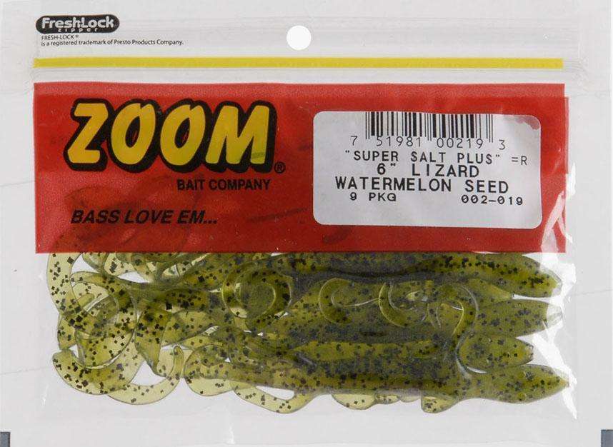 Zoom Watermelon Seed Super Salt Plus Lizard Bait 9 Pack 6'' - Ideal For ...