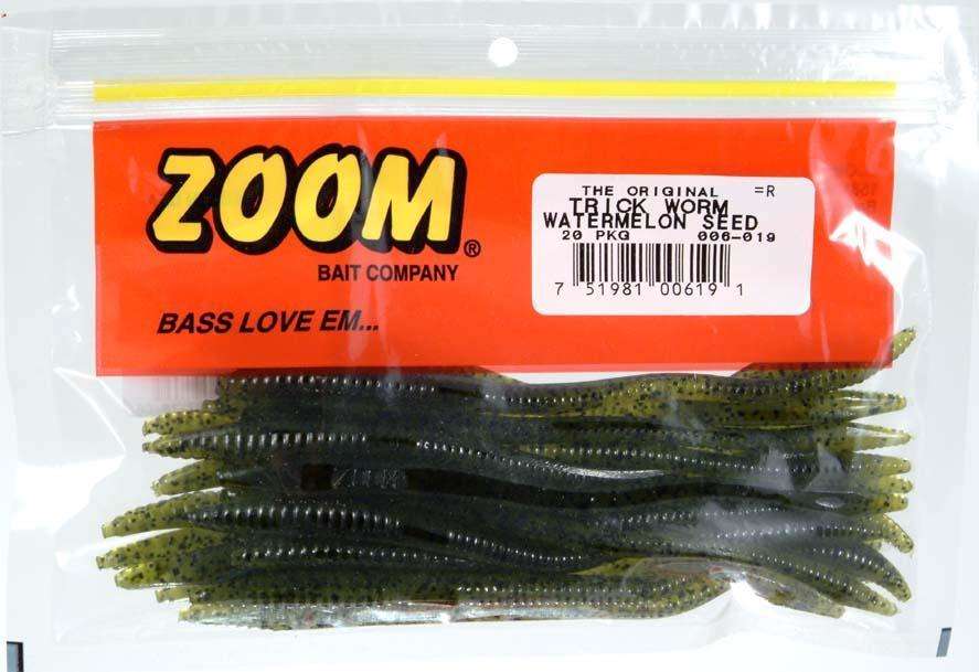 Zoom Emerald Blue Trick Worm Bait 20 Per Pack - High Quality, Long ...