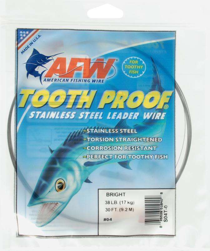American Fishing Wire Bright Tooth Proof Stainless Steel Leader Wire 30' #9