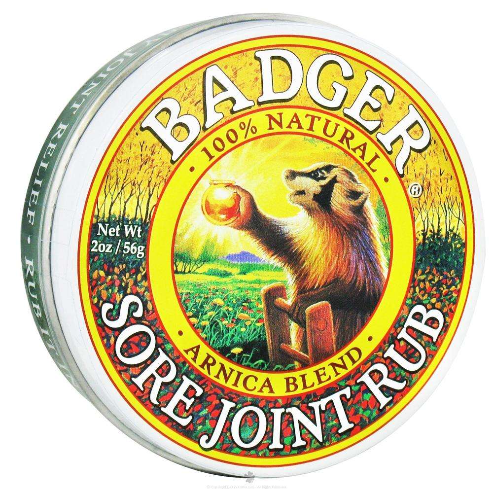 Badger Sore Joint Rub 2 Ounce OZ Tin - A Pain-Relieving Balm, Arnica ...