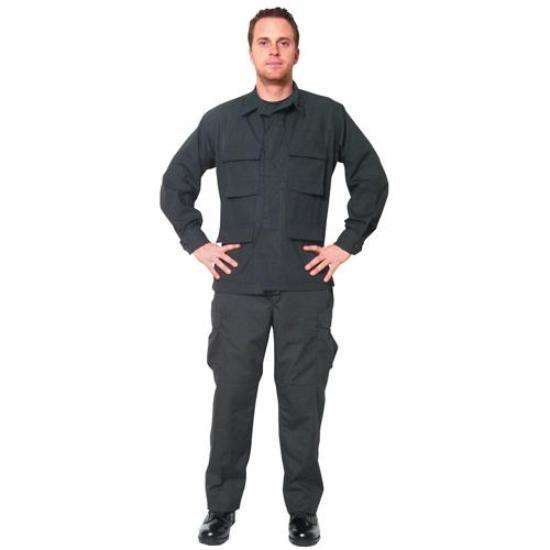 BLACK BDU FATIGUE SHIRT - Cotton/Polyester Twill, Battle Dress Uniform ...