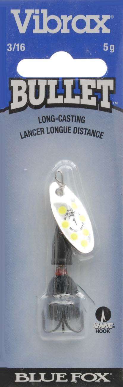 Blue Fox Silver/yellow Bullet Vibrax Fly - A Must Have Lure For Salmon &  Trout at OutdoorShopping