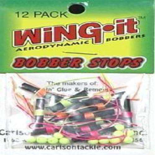 Carlsons Pink/Chartreuse Wing It Bobber Stops 12 Pack - A Must For Bobber  Fishing