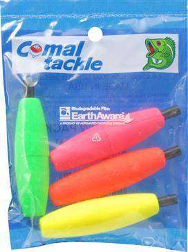 Comal Tackle Assorted Cigar Float W/Peg 4 Per Pack 2.5 - Fishing Accessory