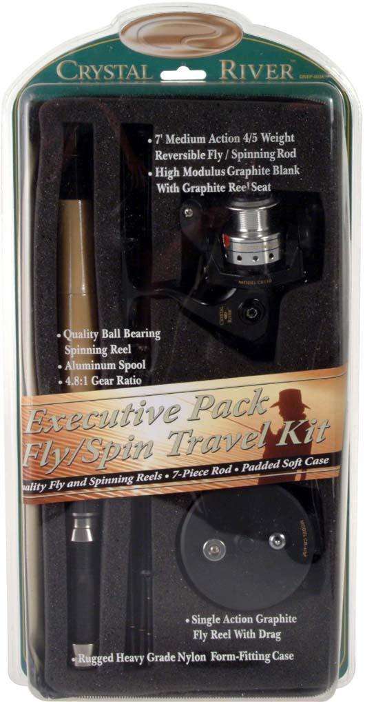 Crystal River Executive Pack Fly/Spin Travel Kit - Quality Ball Bearing, Spinning  Reel