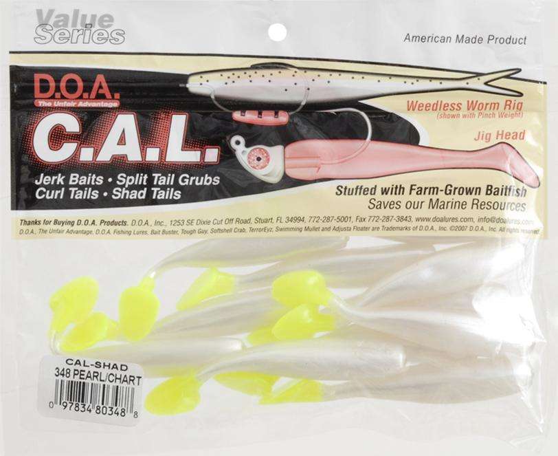 D.O.A. Figi Chicken C.A.L. Shad Tail Lure 12 Pack 3'' - USA  Made/Bass/Trout/Reds