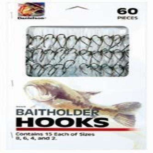 Danielson Snelled Hooks 60 Pack - Assortment Of Hooks For Many