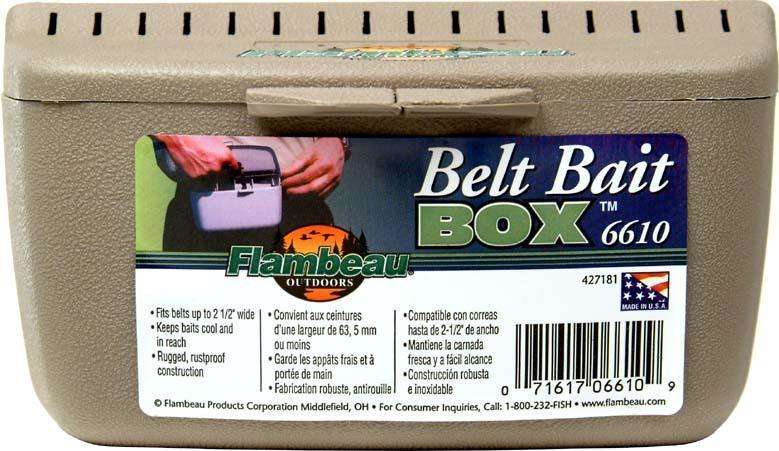 Flambeau Outdoors Belt Bait Box - USA Made/Fits Up To 2.5 Wide