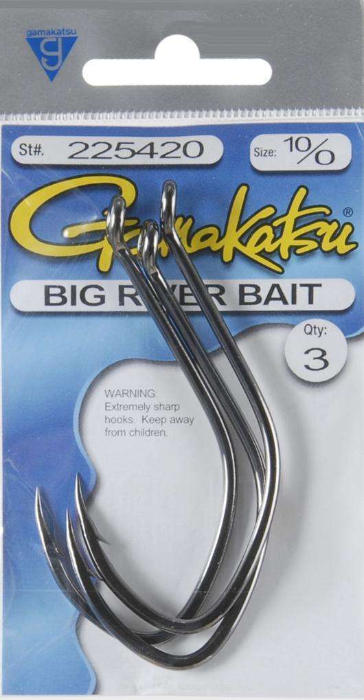Gamakatsu Big River Bait Hooks 225420 - 10/0 - 3 Pk