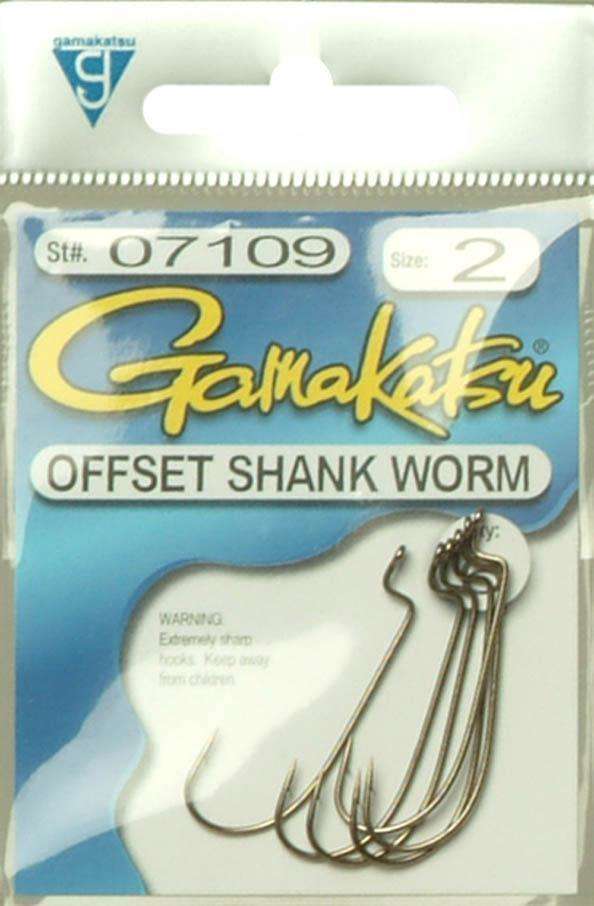 Gamakatsu Offset Worm Hook, Black Nickel - 6 pack