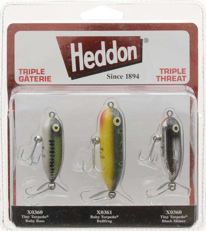 Heddon Triple Threat 3 Pack - Popular Fishing Lures/Hook/Since 1894