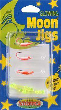 K&E Tackle Assorted Moon Glitter Glow Jig Large Size 8 - High