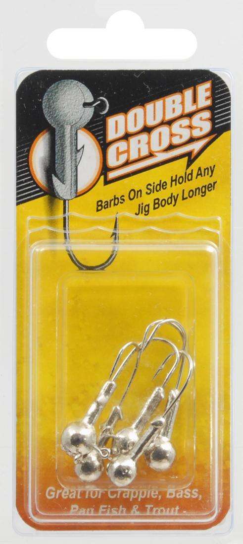 Leland Lures Nickel Double Cross Hook 1/16 Ounce 5 Pack - Great For  Crappie/Bass