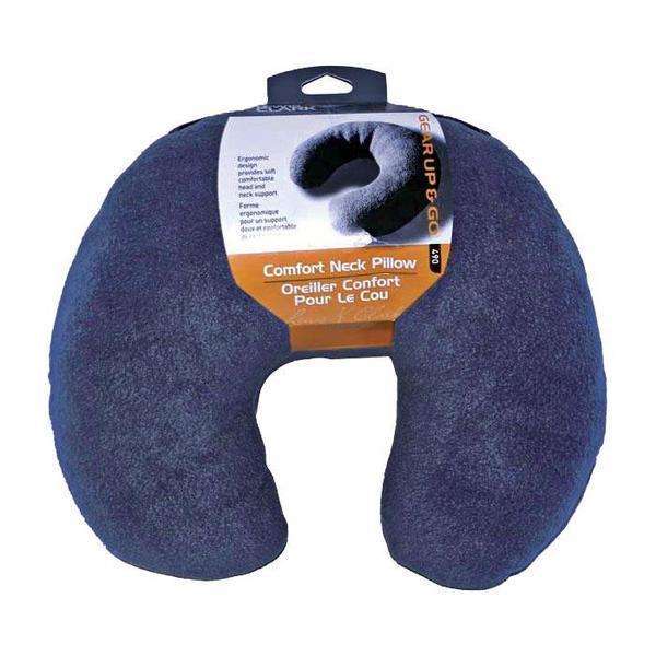 Lewis N. Clark Blue Fiber Fill Neck Pillow Maximum Head Neck Comfort OutdoorShopping at OutdoorShopping