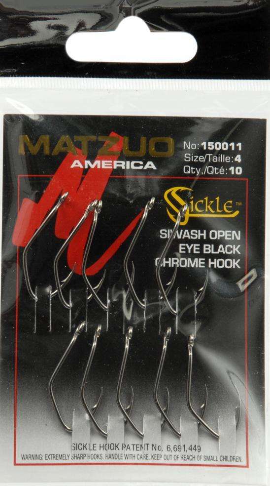 Matzuo Sickle Siwash Hook Open Eye Size 6 Pack 5/0 - Durable Hi-carbon  Steel
