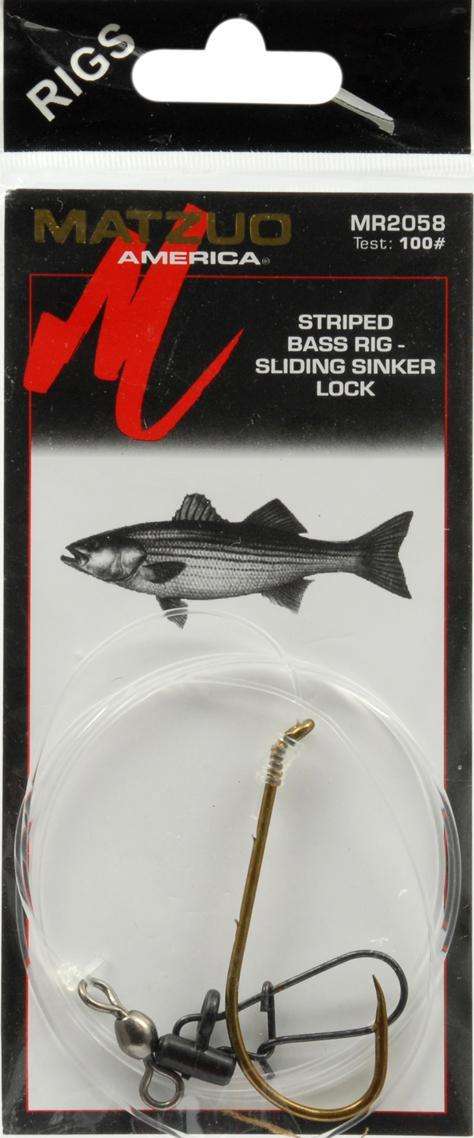 Matzuo Striped Bass Rig Sliding Sinker Lock Hook Size 8/0 - Used
