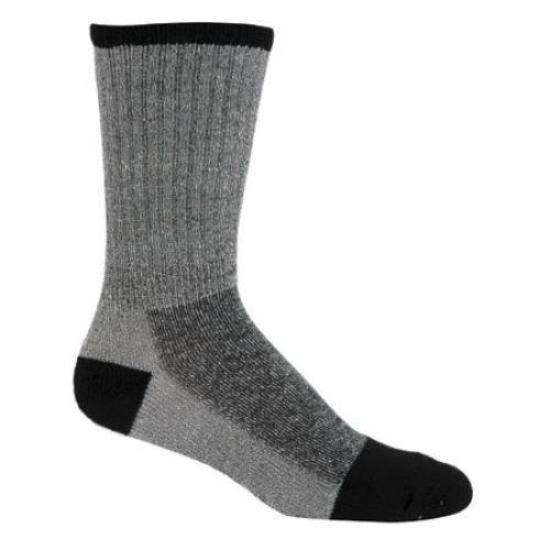 Merino Black/Grey Wool Sock Medium Pair - Warm Winter, Reinforced Heel ...