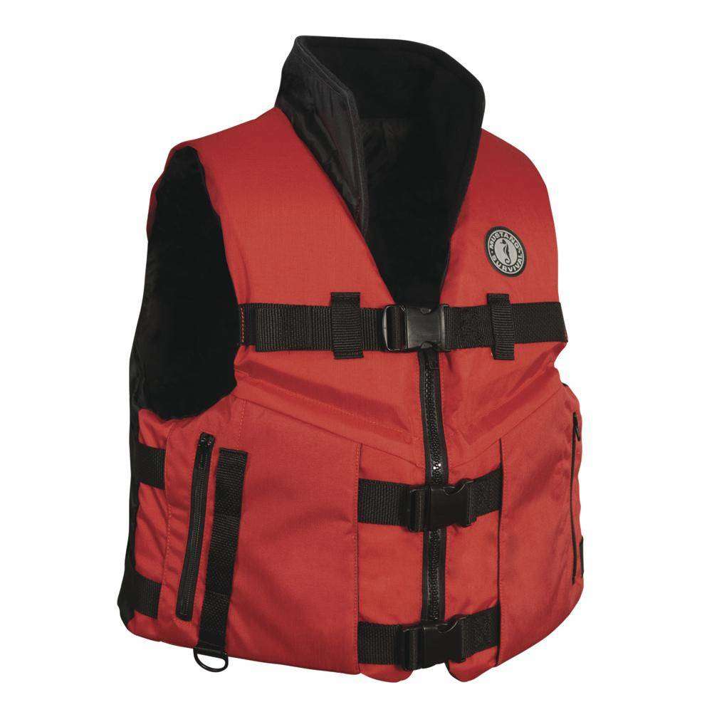 Mustang Red/Black Accel 100 Fishing Vest Small - Reduced Ride-Up While ...