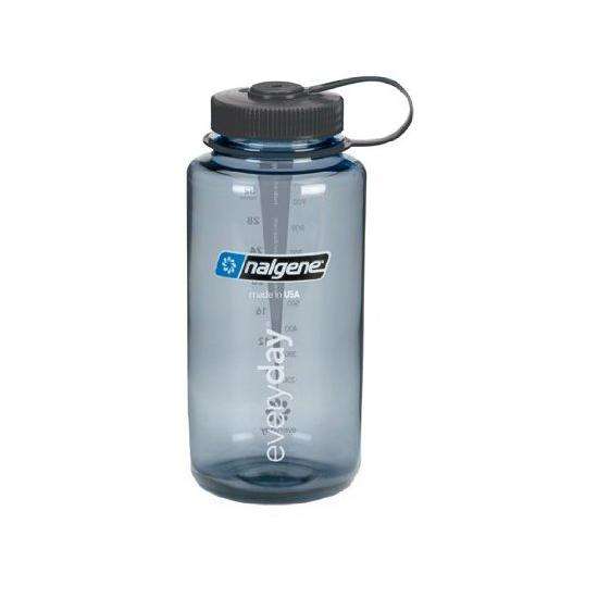 Nalgene Gray w/Black Lid 32 Ounce OZ Wide Mouth Water Bottle- Leakproof ...