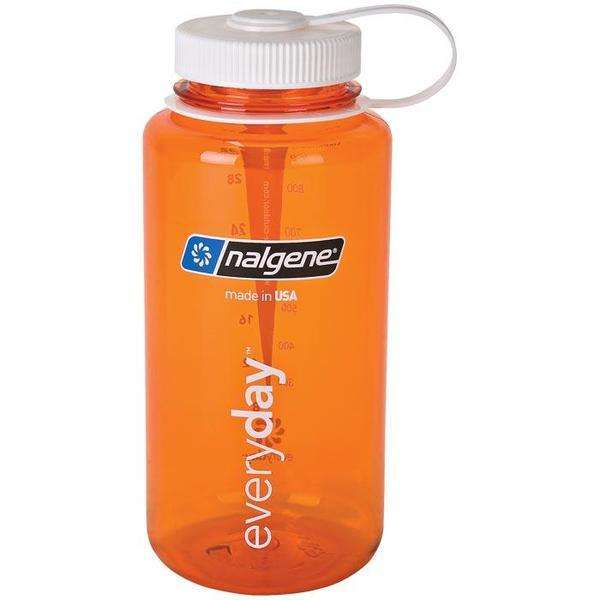 Nalgene Orange w/White Lid Water Bottle 1 Quart/QT - Wide Mouth, USA ...