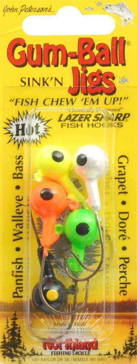 Northland Tackle Assorted Gumball Jig 6 Pack 3/8 Ounce - Securely