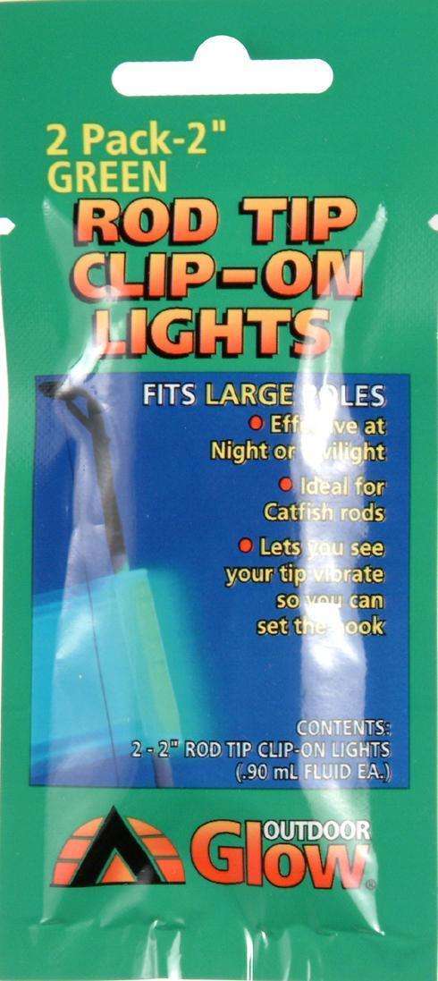 Omni Glow Green Rod Tip Clip-On Lights 2 Pack - Effective At Night Or  Twilight