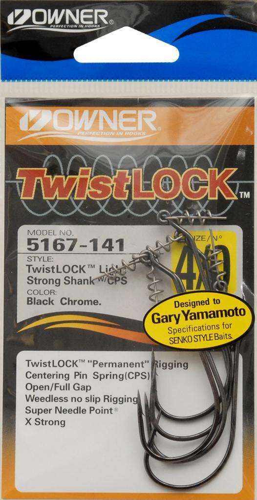 Owner Twistlock Light Hook 5 Pack Size 5/0 - Ideal For Rigging Senko-Style  Baits