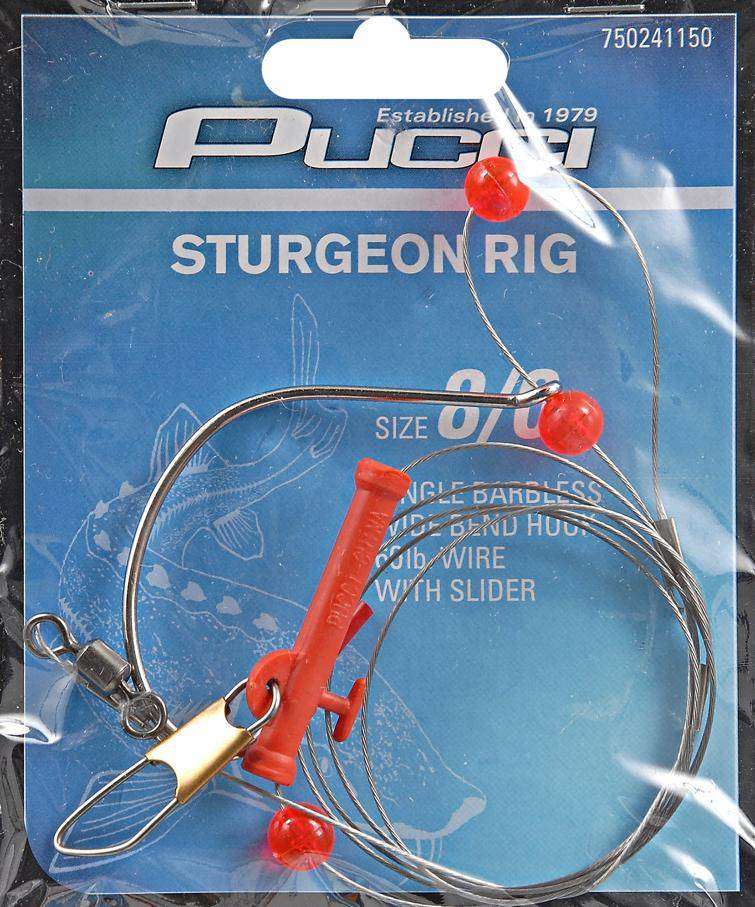 P-Line Sturgeon Rig w/Silder Size 8/0 - Single Barbless Wide Bend Hook