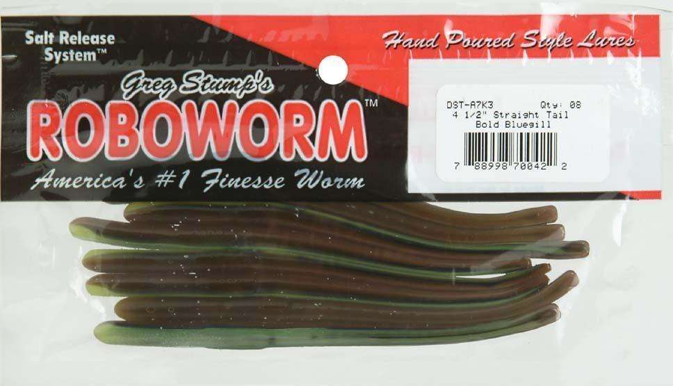 Roboworm Chartreuse Straight Tail Worm 10 Per Pack 4.5'' - #1