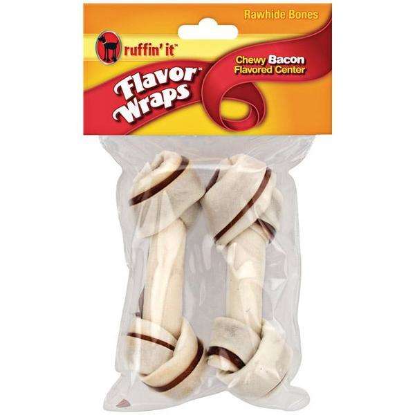 Ruffin' It Bacon Flavor Wrap Rawhide Bone Medium 2 Per Pack - Chewy ...